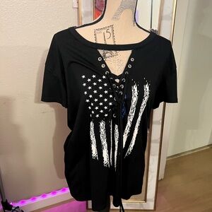 Black Cut Out Embellished T-Shirt